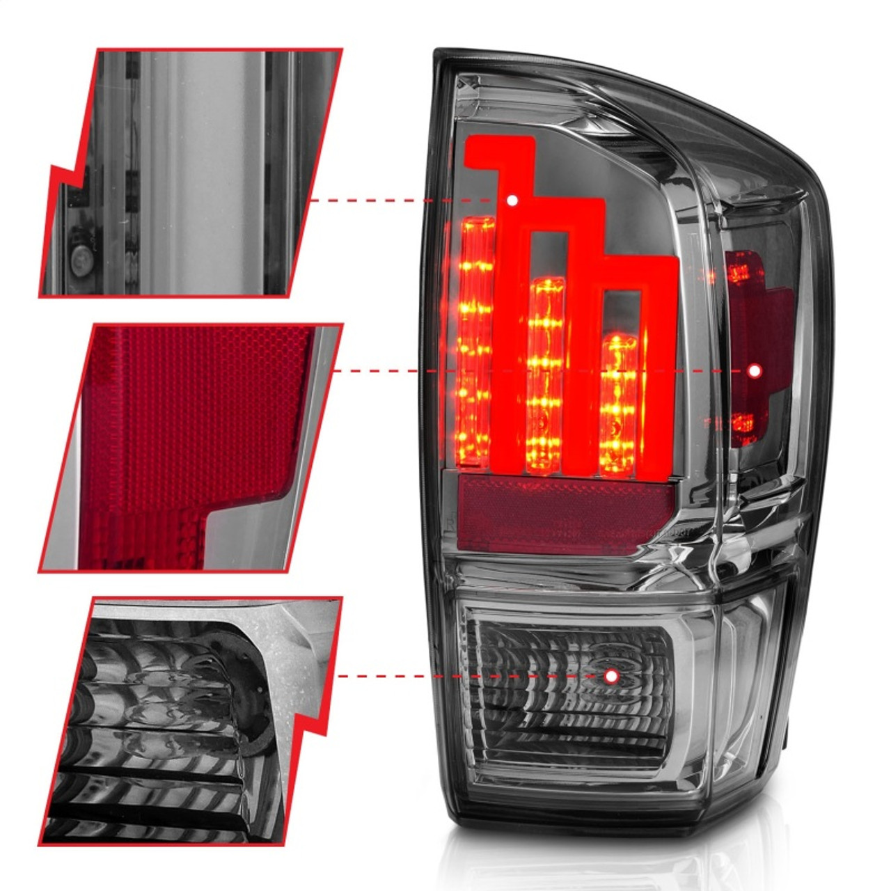 ANZO 2016-2017 Toyota Tacoma LED Taillights Smoke - 311282