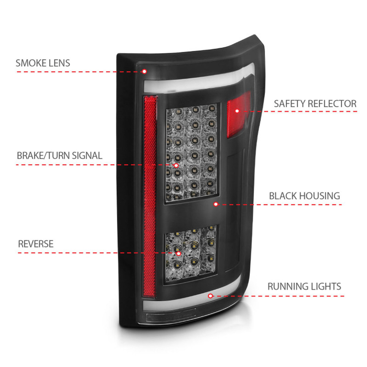 ANZO 2015-2017 Ford F-150 LED Taillights Smoke - 311286