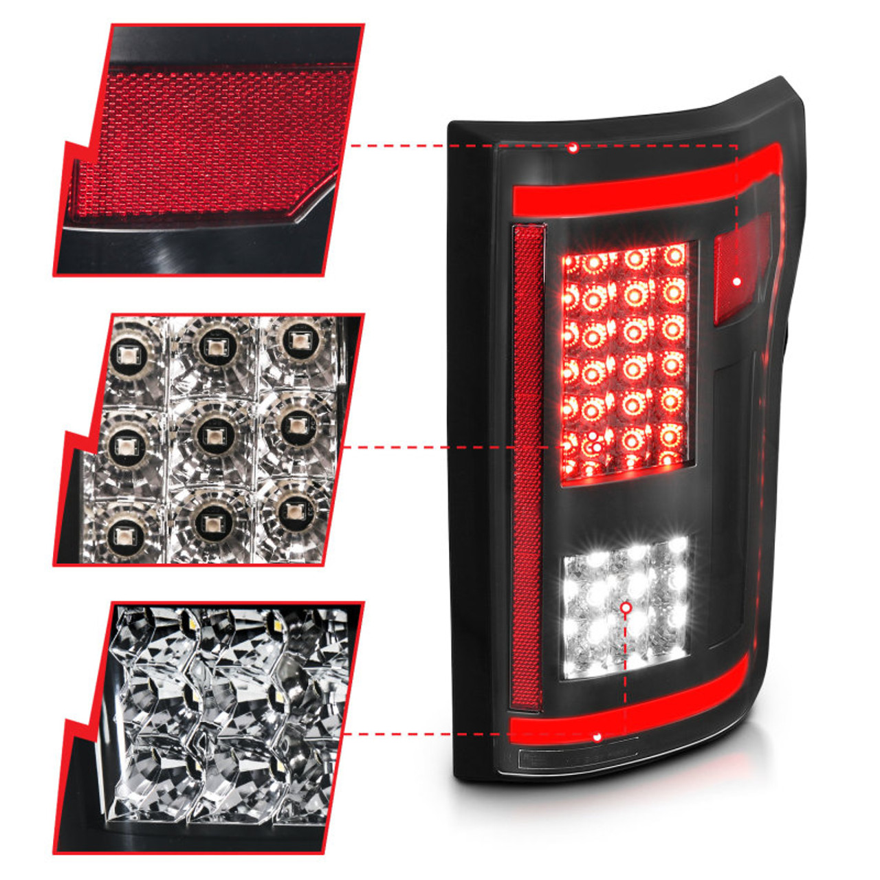 ANZO 2015-2017 Ford F-150 LED Taillights Smoke - 311286