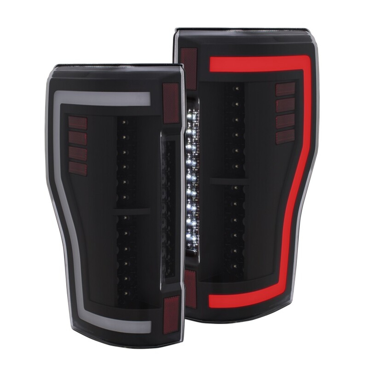 ANZO 2017+ Ford F-250 LED Taillights - Black/Clear - 311287