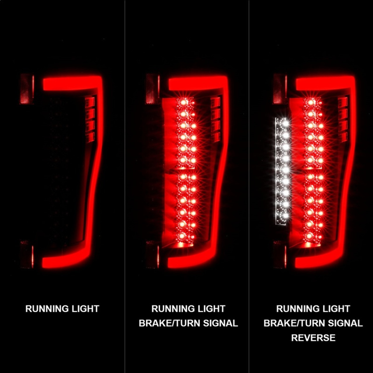 ANZO 2017+ Ford F-250 LED Taillights - Black/Clear - 311287