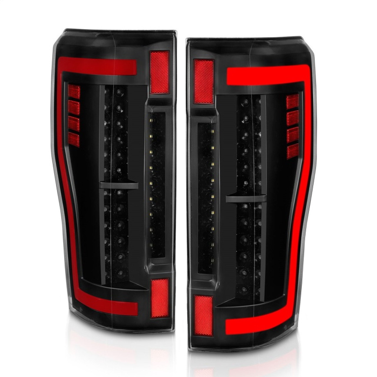 ANZO 2017+ Ford F-250 LED Taillights - Black/Clear - 311287