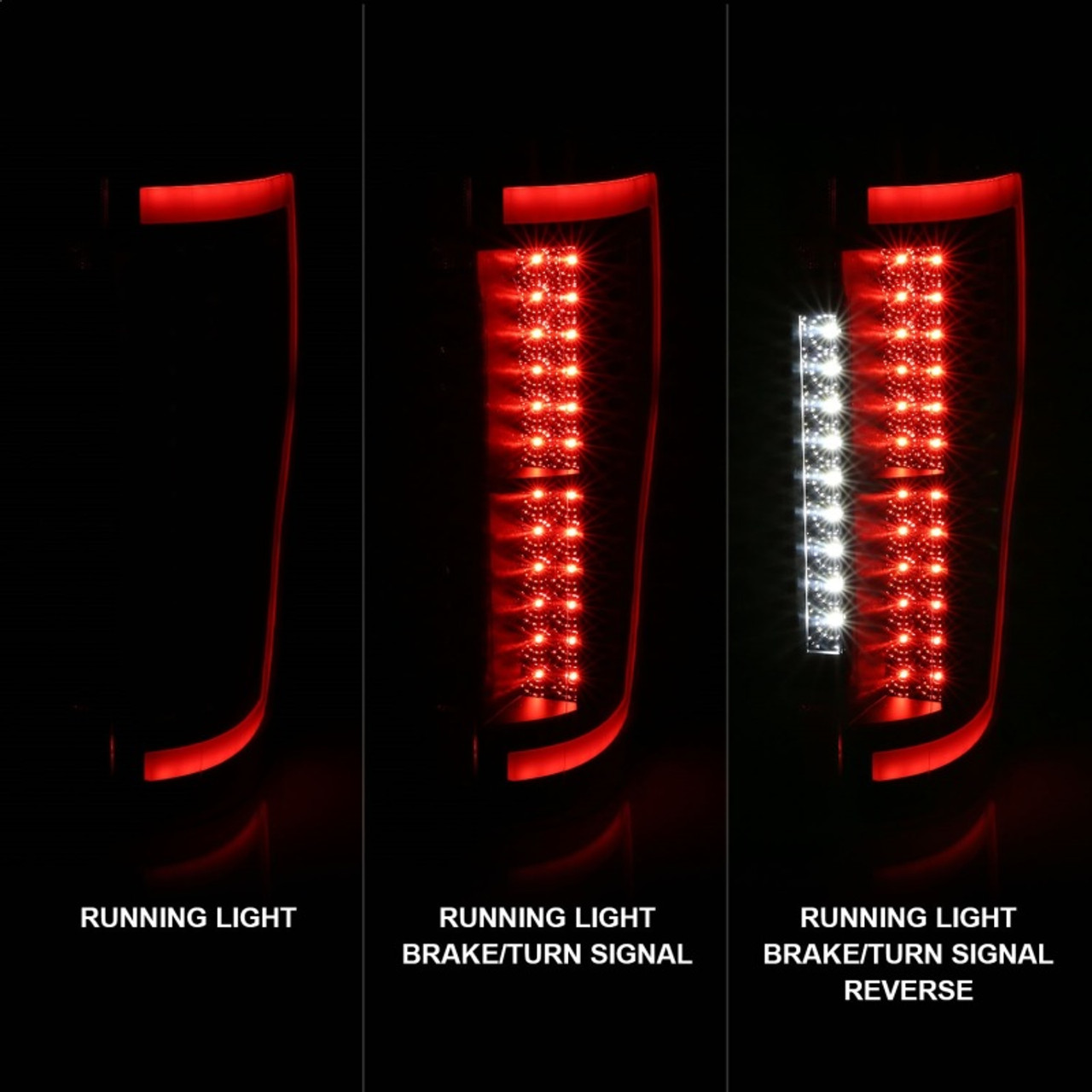 ANZO 2017+ Ford F-250 LED Taillights - Black/Smoke - 311288