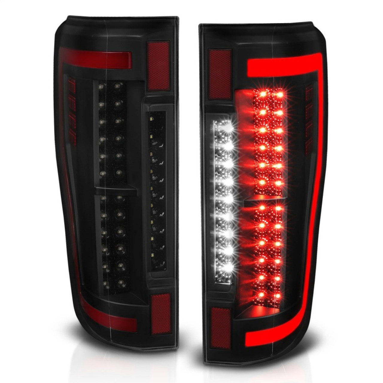 ANZO 2017+ Ford F-250 LED Taillights - Black/Smoke - 311288