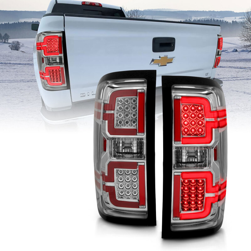 ANZO 2014-2018 Chevy Silverado 1500 LED Taillights Chrome - 311291