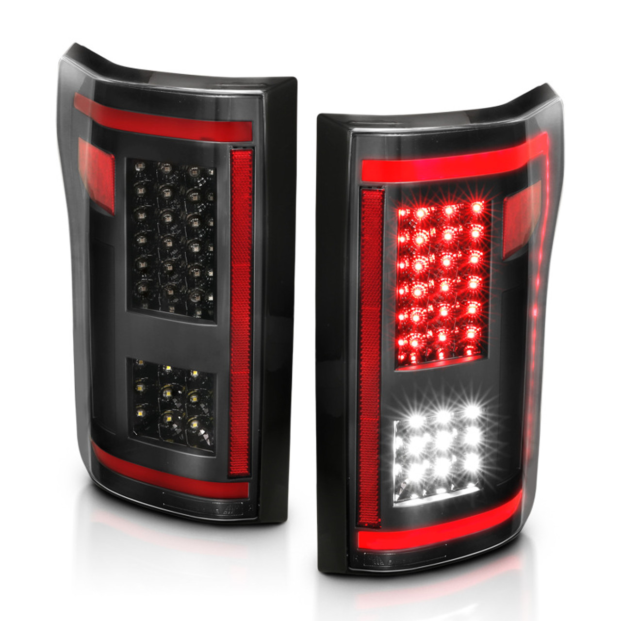 ANZO 15-17 Ford F-150 LED Taillights Black w/ Sequential - 311293