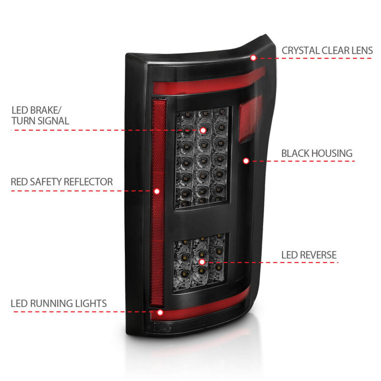 ANZO 15-17 Ford F-150 LED Taillights - Smoke - 311294