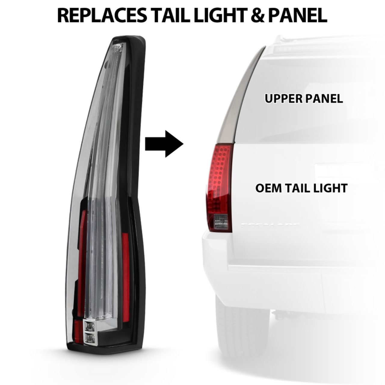 ANZO 2007-2014 Cadillac Escalade Led Taillights Red/Clear - 311296