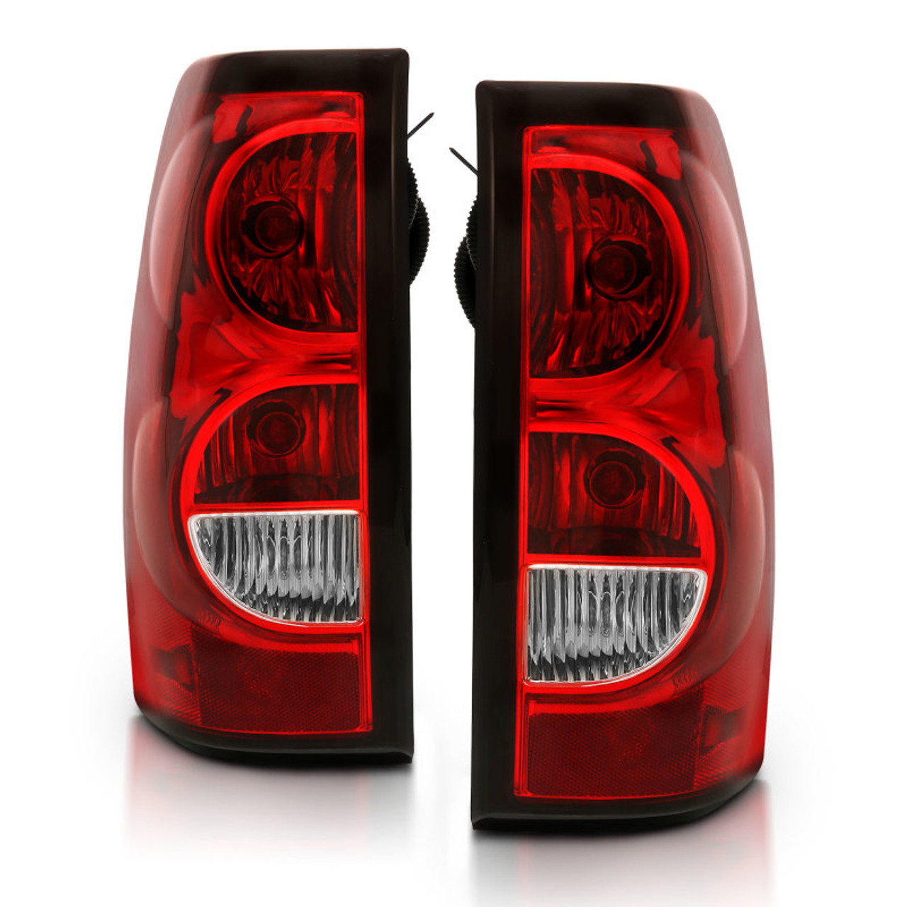 ANZO 2004-2007 Chevy Silverado Taillight Red/Clear Lens w/Black Trim (OE Replacement) - 311302