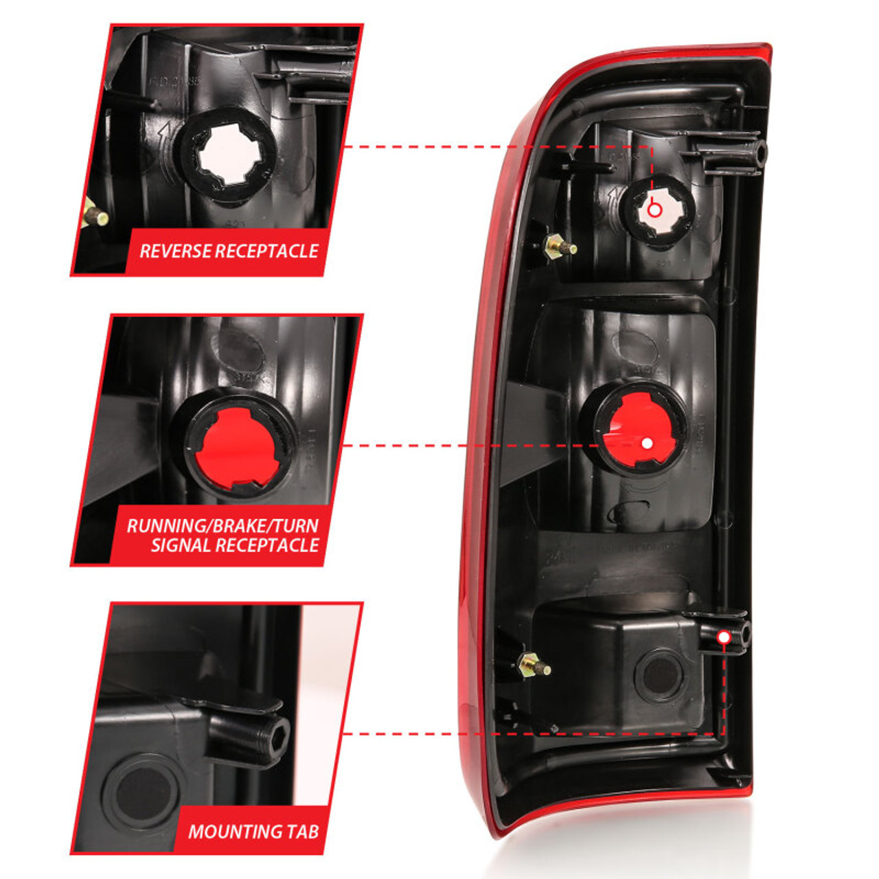 ANZO 2008-2016 Ford F-250 Taillight Red/Clear Lens (OE Replacement) - 311305