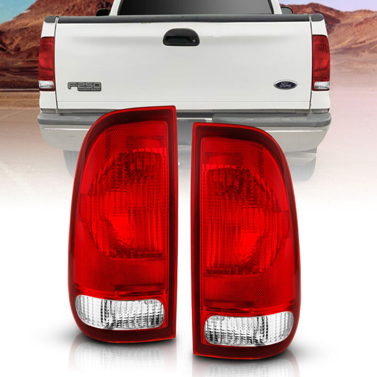 ANZO 1997-2003 Ford F-150 Taillight Red/Clear Lens (OE Replacement) - 311307
