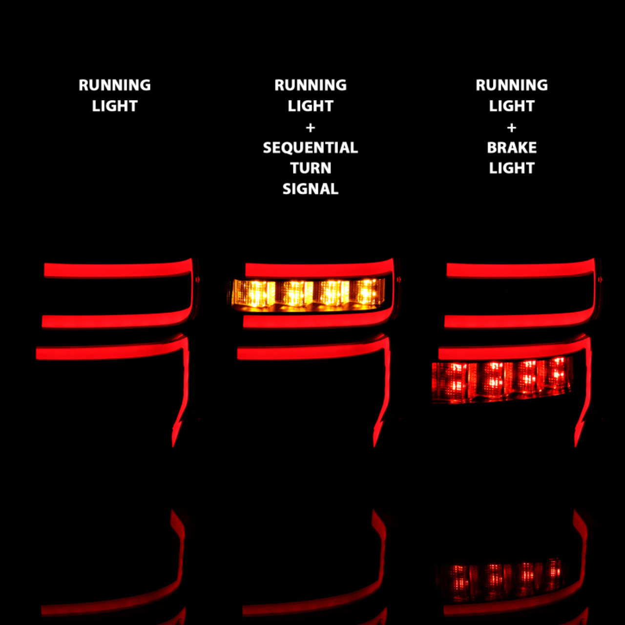 ANZO 2014-2020 Toyota 4Runner T.L Black Housing Smoke Lens Red Light Bar W/Sequential - 311312