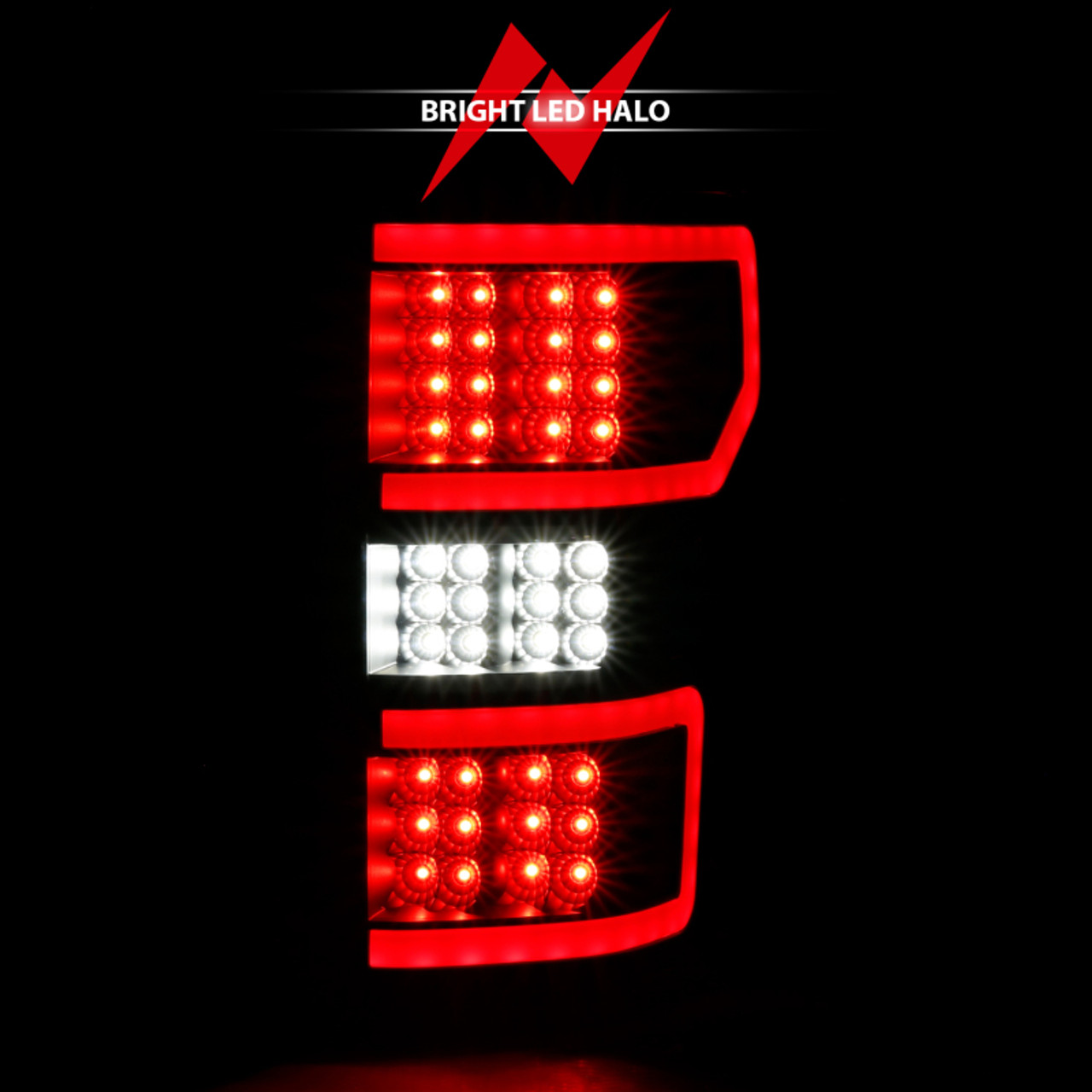 ANZO 18-19 Ford F-150 LED Taillight Black Housing Clear Lens Red Light Bar W/Sequential - 311314