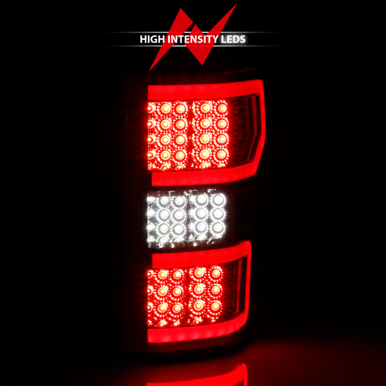 ANZO 2018-2019 Ford F-150 LED Taillight Chrome (Red Light Bar) (w/ Sequential) - 311316