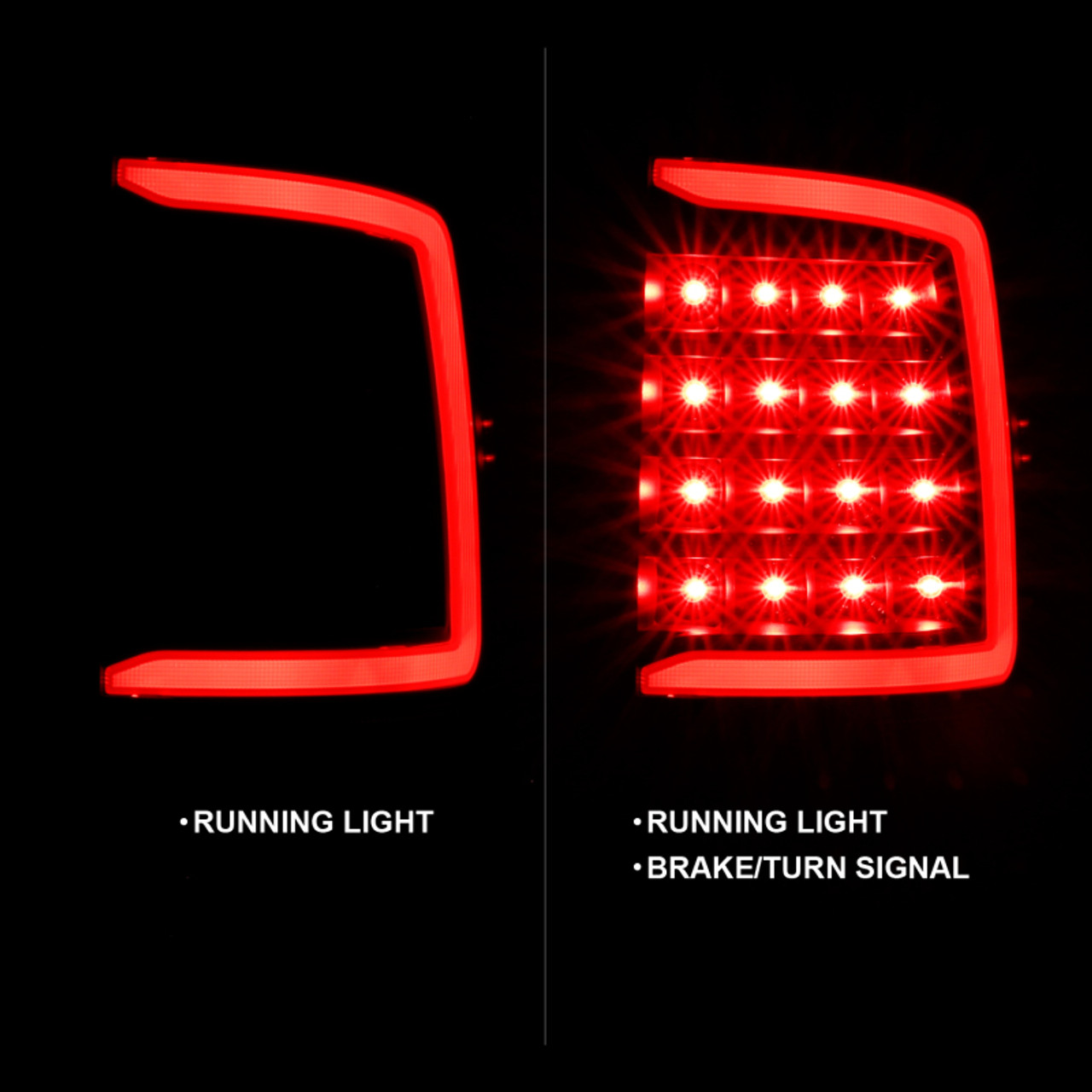 ANZO 2009-2018 Dodge Ram 1500 LED Taillight Plank Style Black w/Clear Lens - 311318