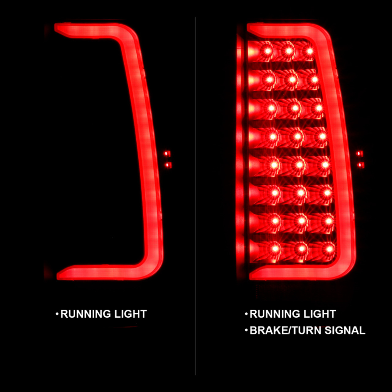 ANZO 2007-2014 Chevy Tahoe LED Taillight Plank Style Black w/Clear Lens - 311321