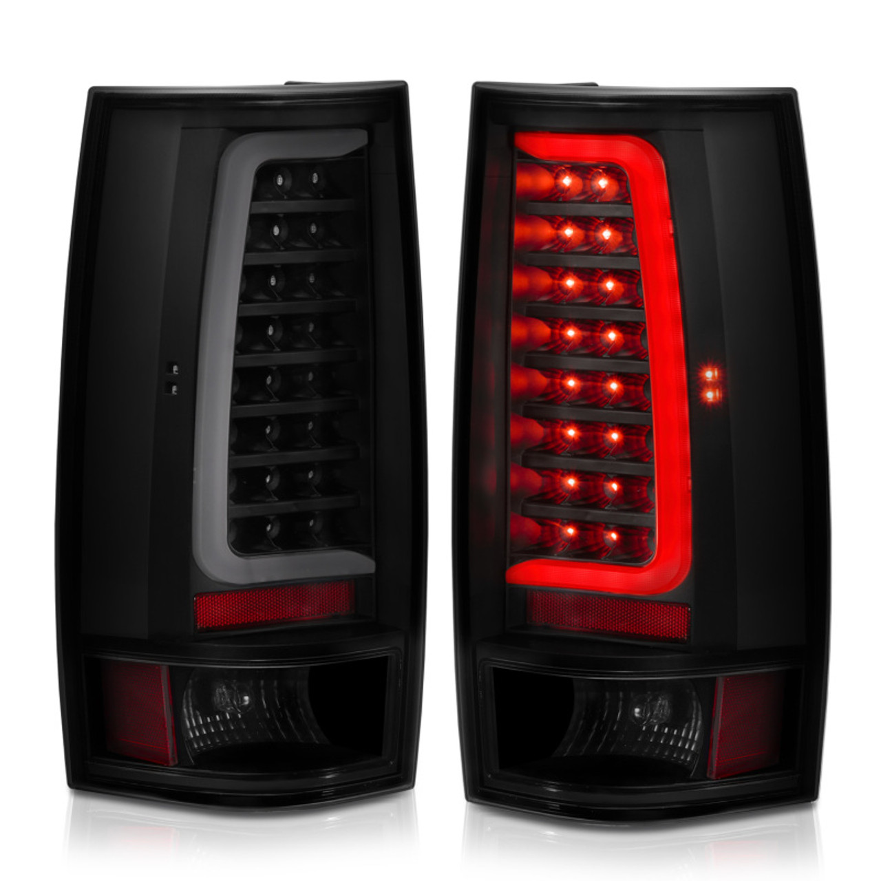 ANZO 2007-2014 Chevy Tahoe LED Taillight Plank Style Black w/Smoke Lens - 311322