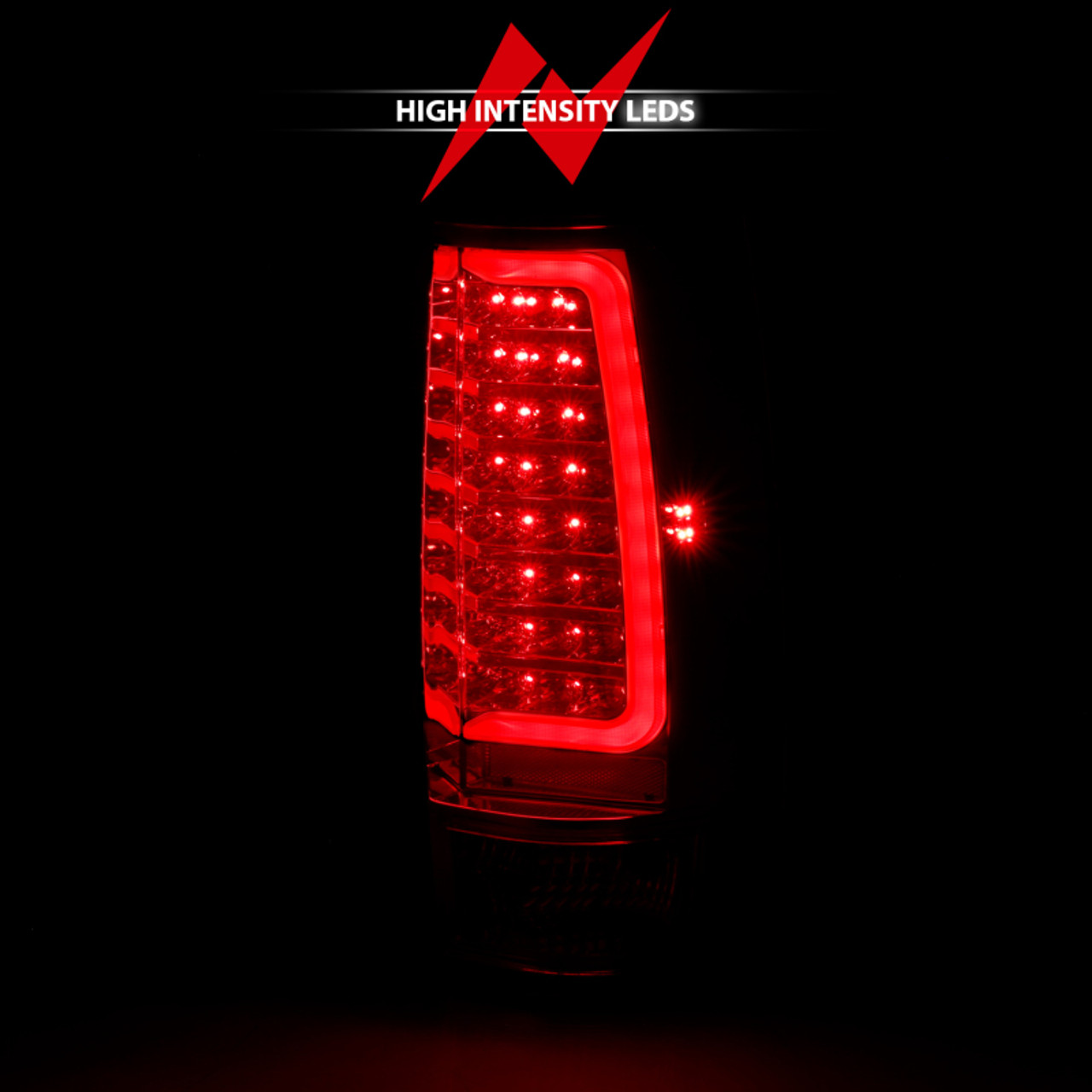 ANZO 2007-2014 Chevy Tahoe LED Taillight Plank Style Chrome With Red/Clear Lens - 311323