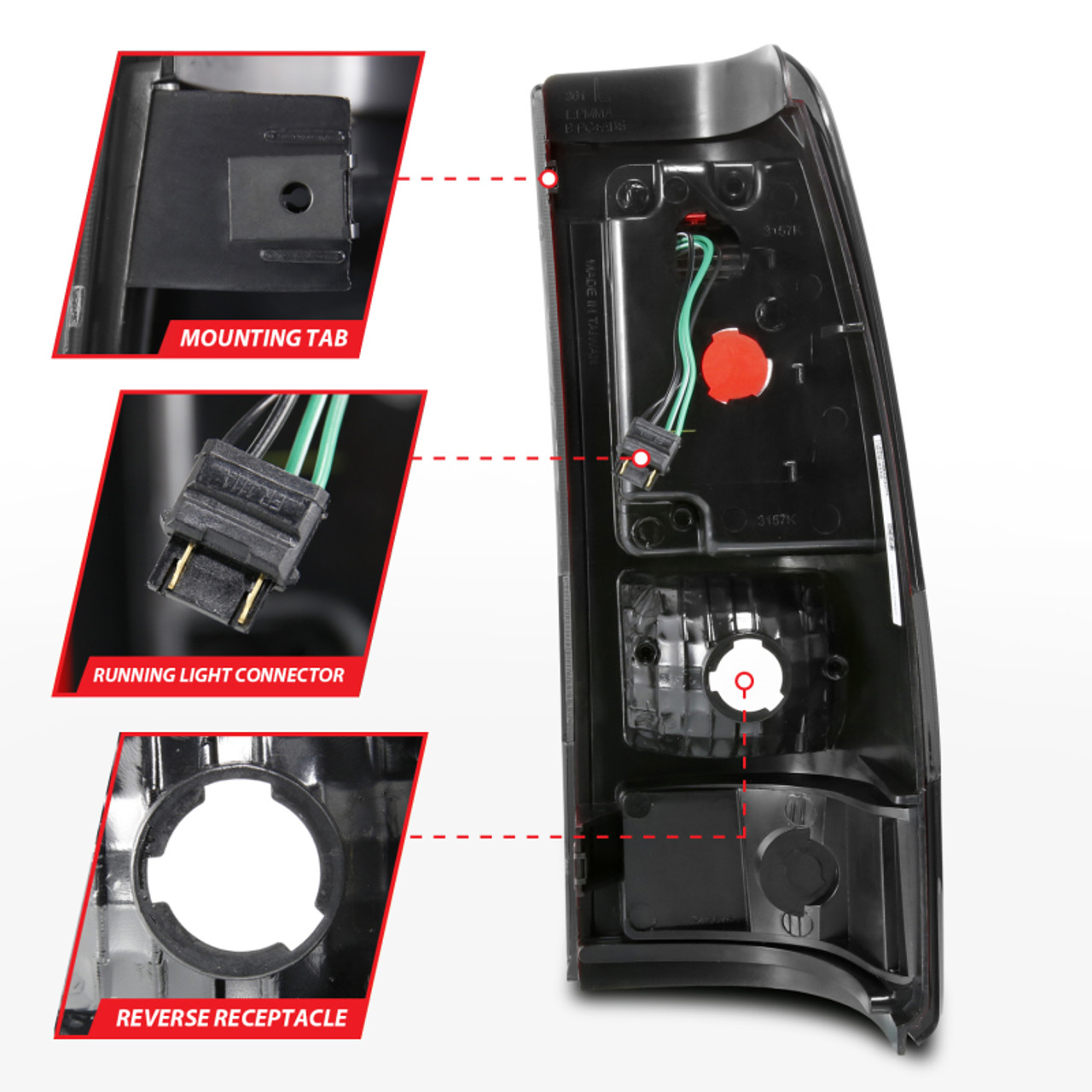ANZO 1999-2002 Chevy Silverado 1500 LED Taillights Plank Style Black w/Smoke Lens - 311325