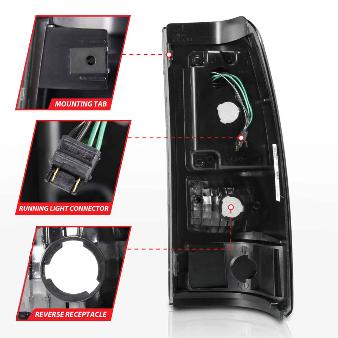 ANZO 2003-2006 Chevy Silverado 1500 LED Taillights Plank Style Black w/Smoke Lens - 311328