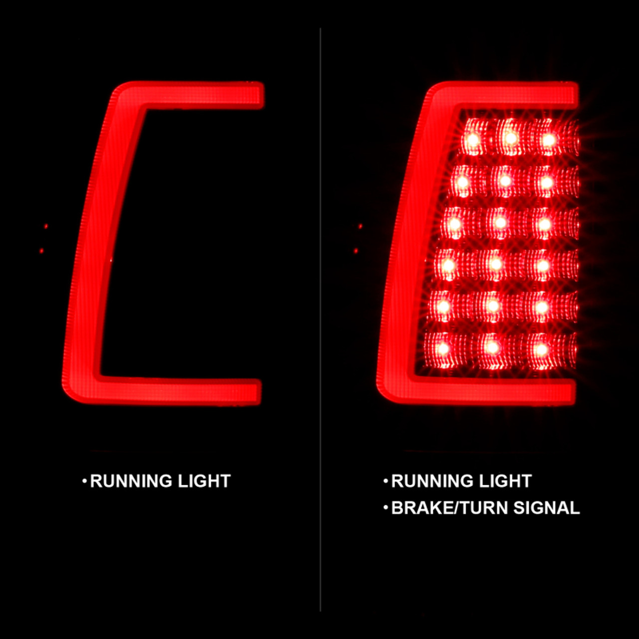 ANZO 1999-2002 Chevy Silverado 1500 LED Taillights Plank Style Black w/Clear Lens - 311330