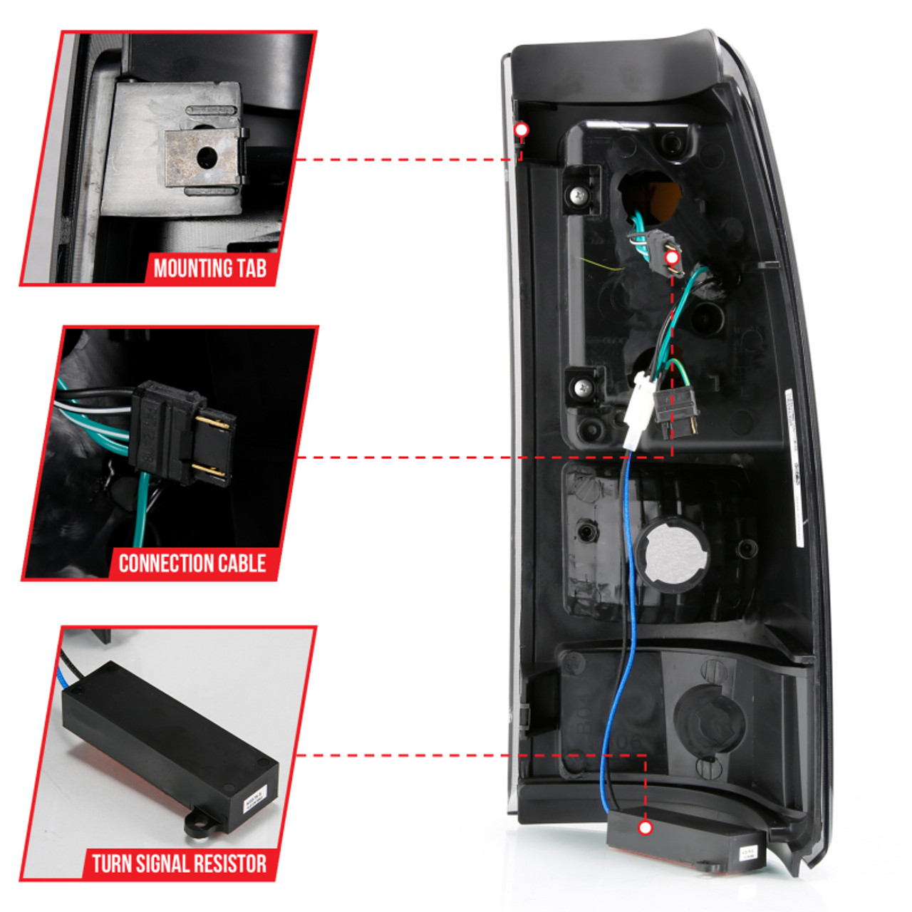 ANZO 1999-2002 Chevy Silverado 1500 LED Taillights Plank Style Black w/Smoke Lens - 311331