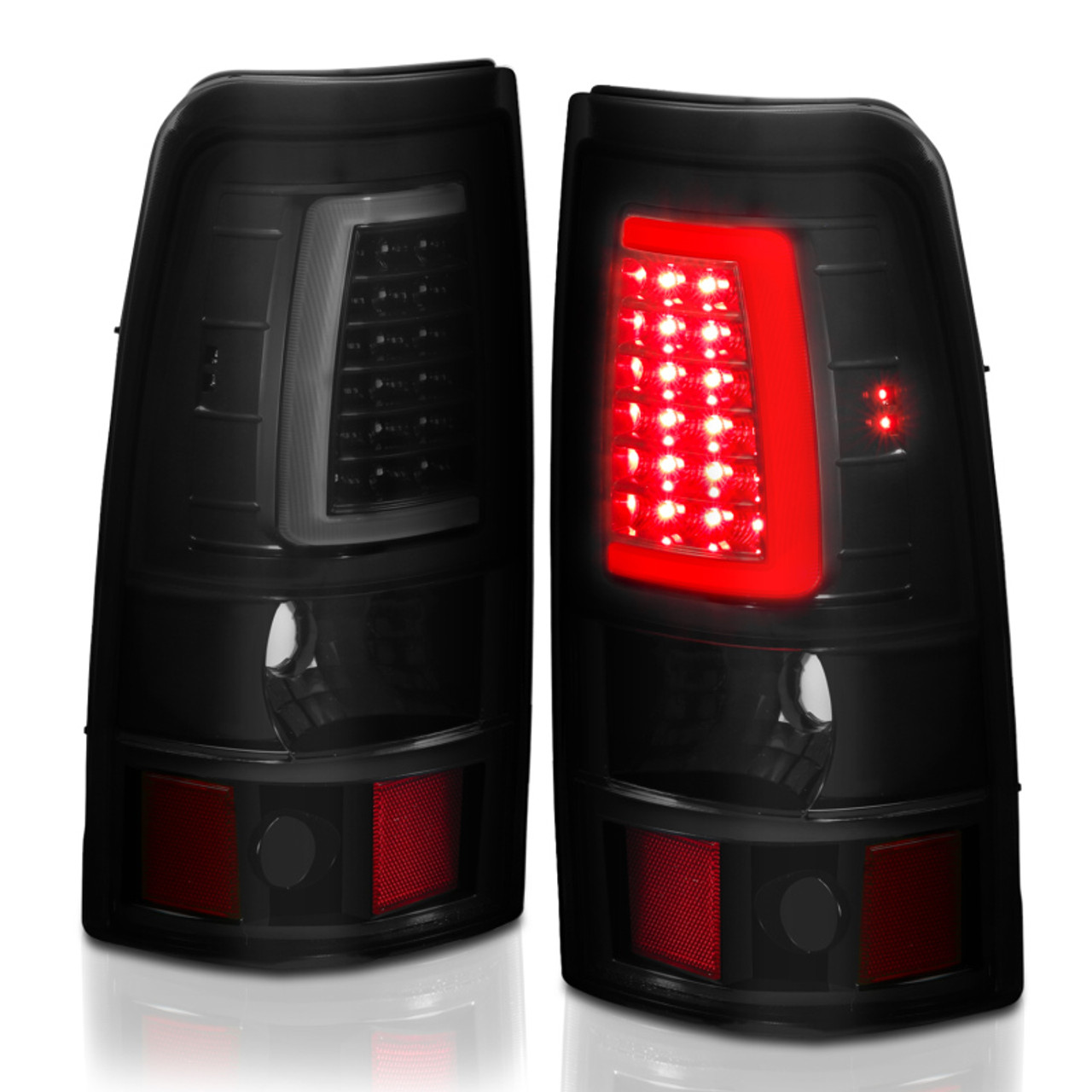 ANZO 2003-2006 Chevy Silverado 1500 LED Taillights Plank Style Black w/Smoke Lens - 311334
