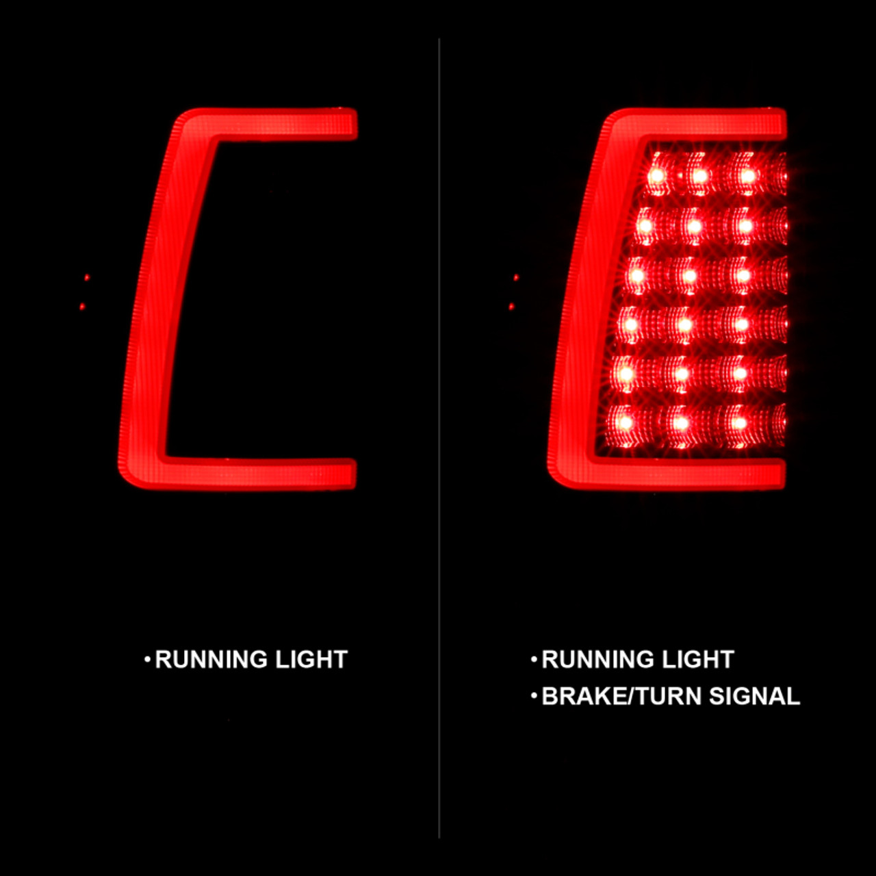 ANZO 2003-2006 Chevy Silverado 1500 LED Taillights Plank Style Black w/Smoke Lens - 311334