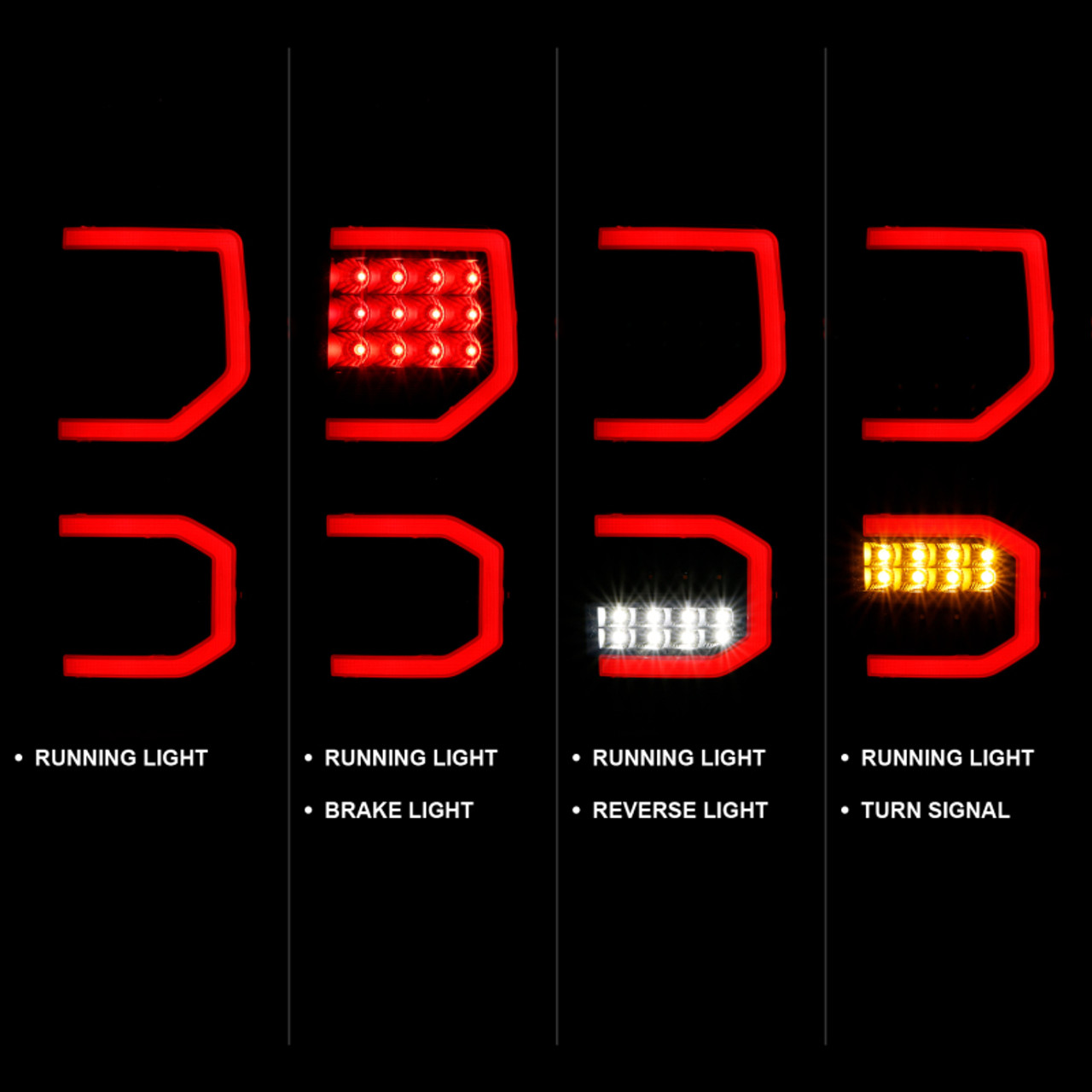ANZO 2007-2013 Toyota Tundra LED Taillights Plank Style Black w/Smoke Lens - 311337