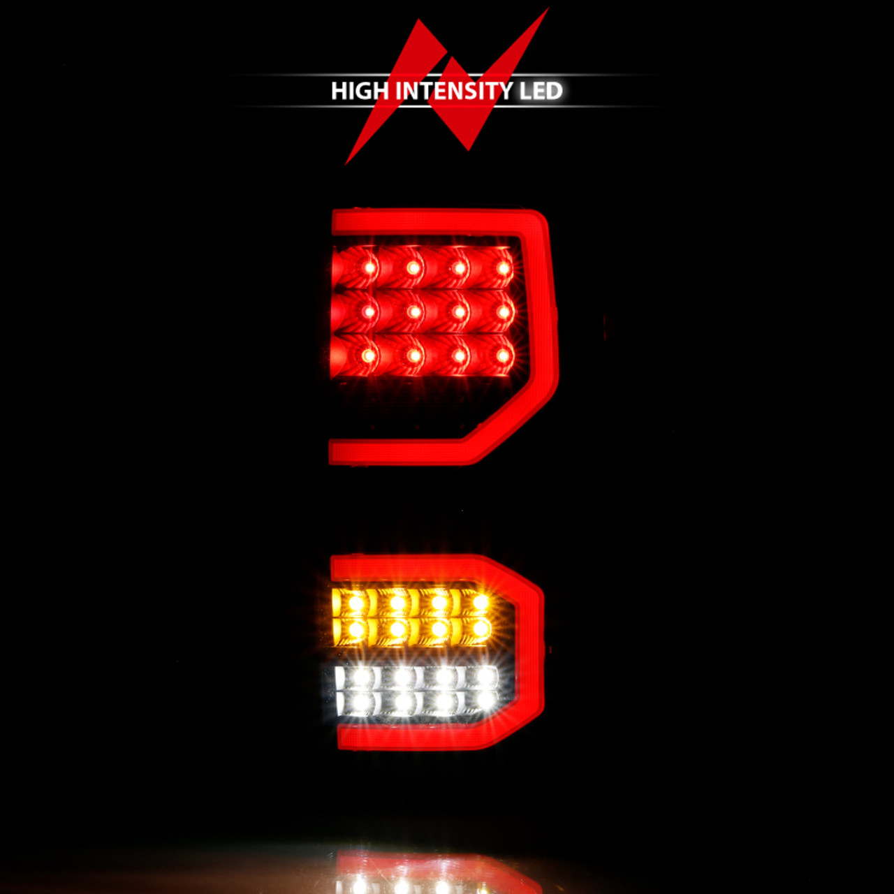 ANZO 2007-2013 Toyota Tundra LED Taillights Plank Style Black w/Smoke Lens - 311337