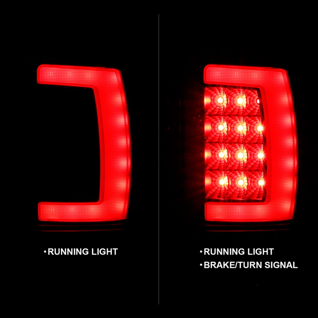 ANZO 1994-2001 Dodge Ram 1500 LED Taillights Plank Style Black w/Smoke Lens - 311340