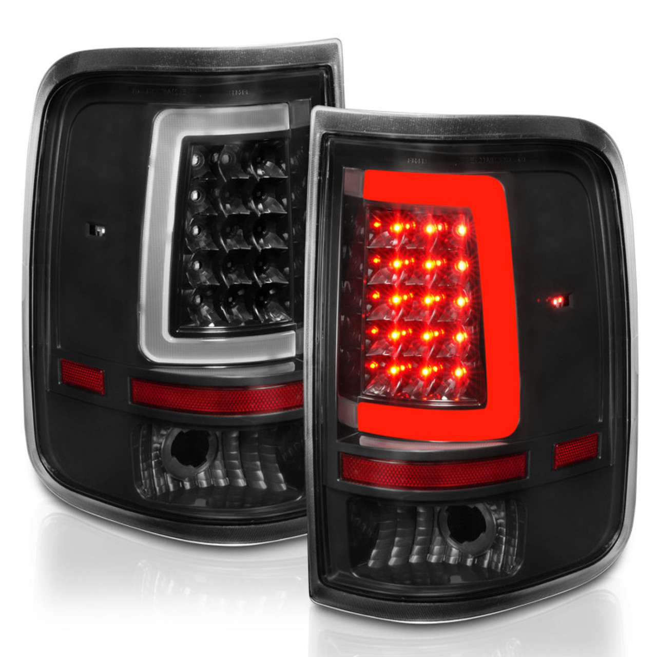 ANZO 2004-2006 Ford F-150 LED Tail Lights w/ Light Bar Black Housing Clear Lens - 311342