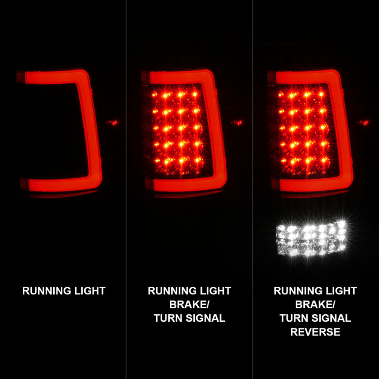 ANZO 2004-2006 Ford F-150 LED Tail Lights w/ Light Bar Black Housing Clear Lens - 311342