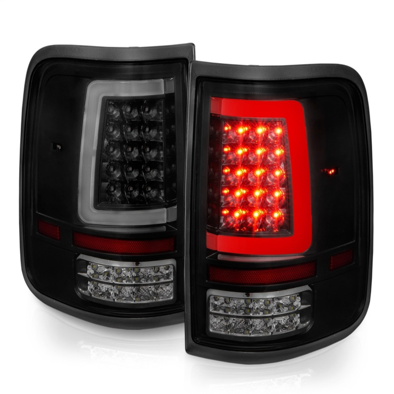 ANZO 2004-2006 Ford F-150 LED Tail Lights w/ Light Bar Black Housing Smoke Lens - 311343