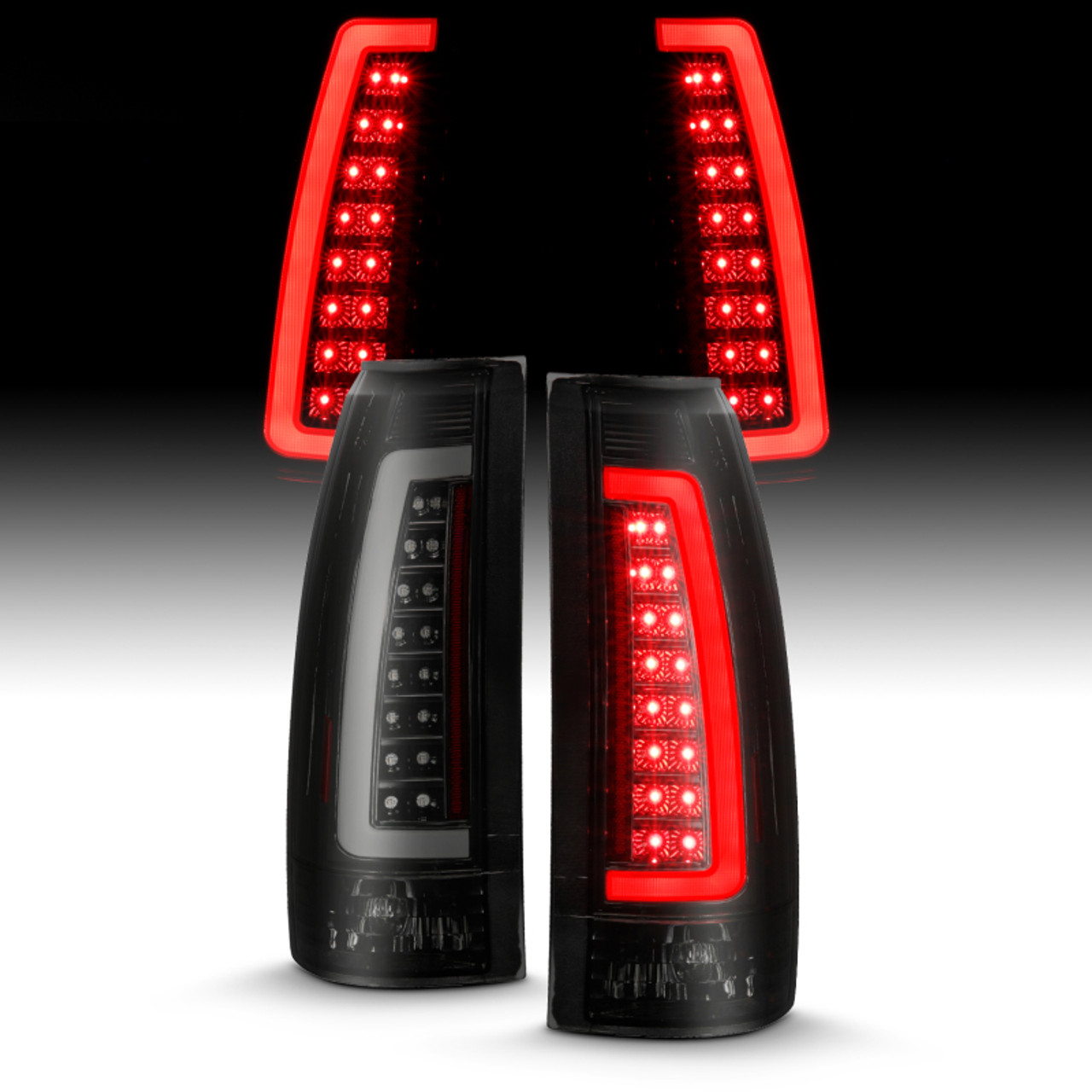 ANZO 1999-2000 Cadillac Escalade LED Taillights Black Housing Smoke Lens Pair - 311345