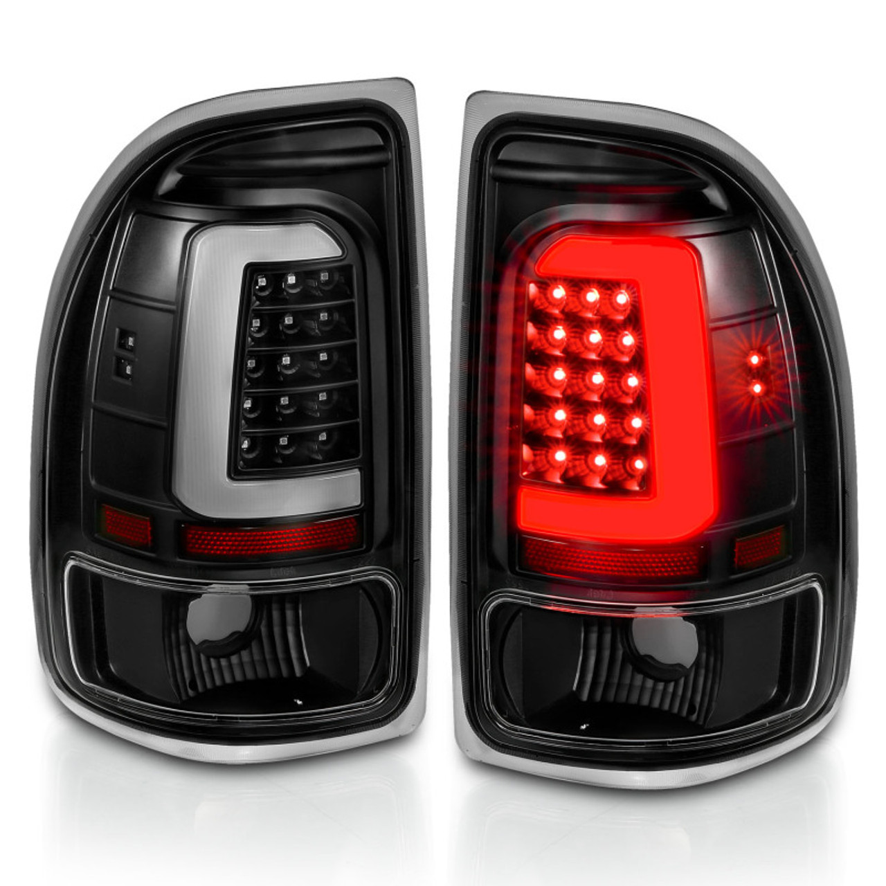 ANZO 1997-2004 Dodge Dakota LED Taillights Black Housing Clear Lens Pair - 311347