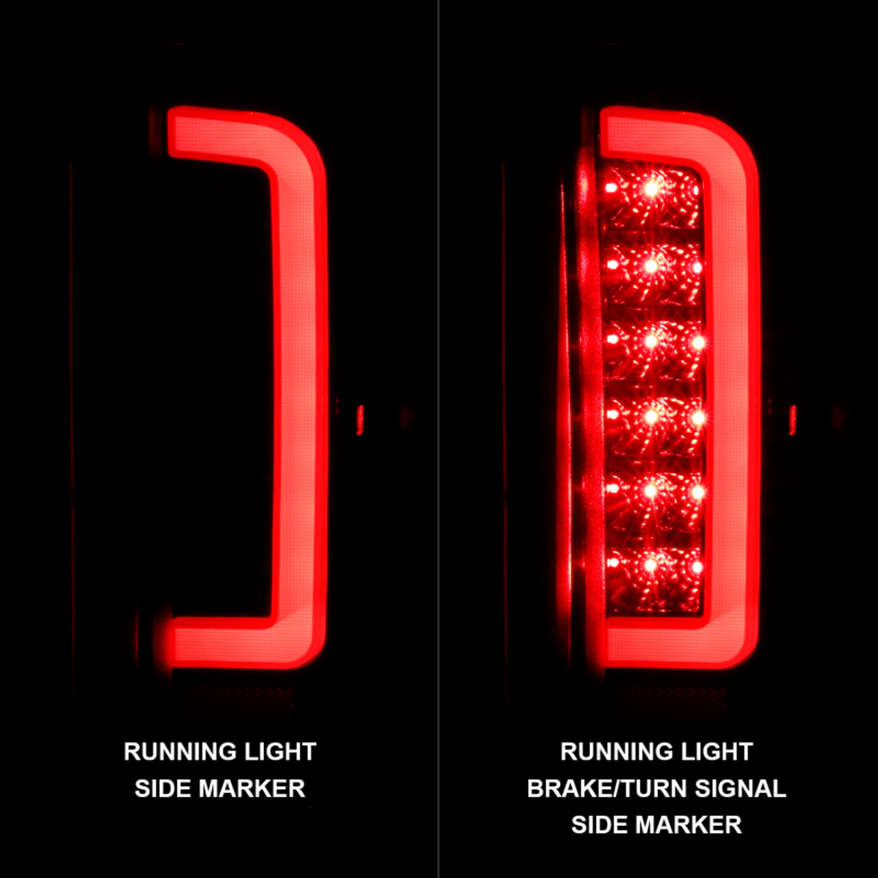 ANZO 1987-1996 Ford F-150 LED Taillights Black Housing Clear Lens (Pair) - 311350