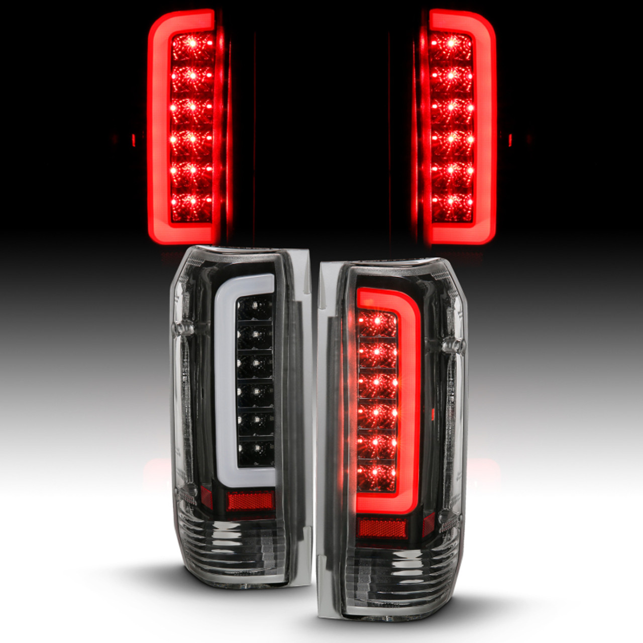 ANZO 1987-1996 Ford F-150 LED Taillights Black Housing Clear Lens (Pair) - 311350