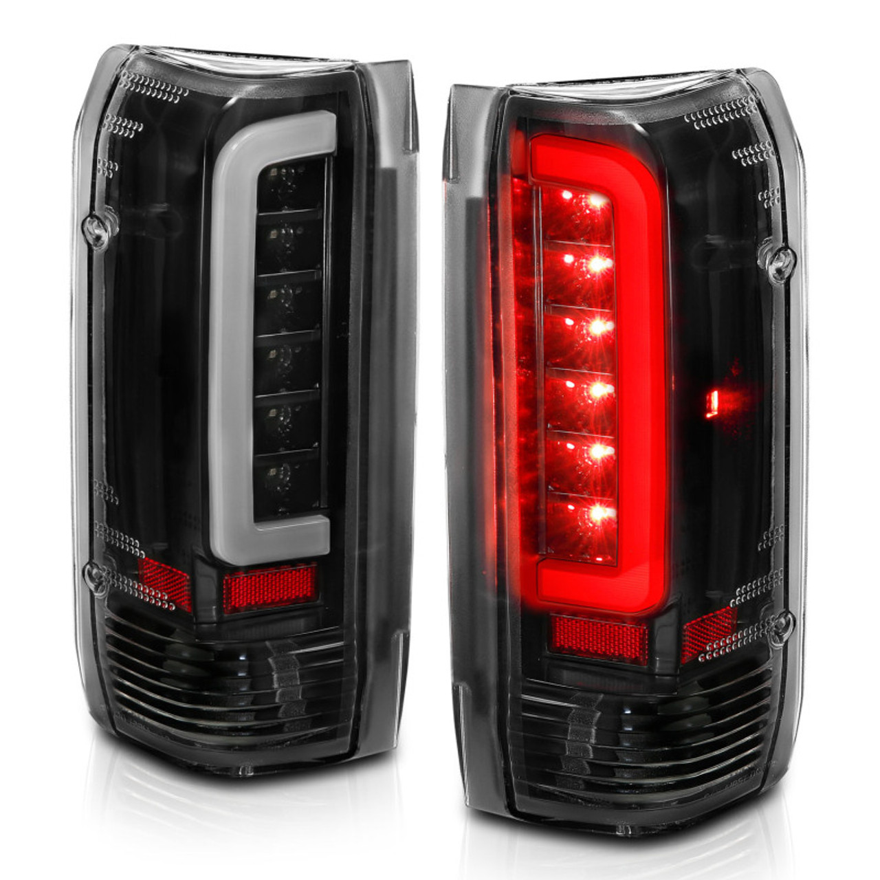 ANZO 1987-1996 Ford F-150 LED Taillights Black Housing Clear Lens (Pair) - 311350