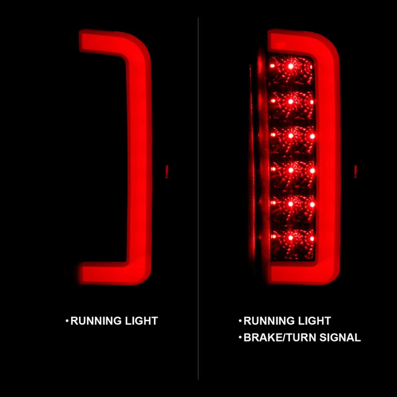 ANZO 1987-1996 Ford F-150 LED Taillights Black Housing Smoke Lens (Pair) - 311351