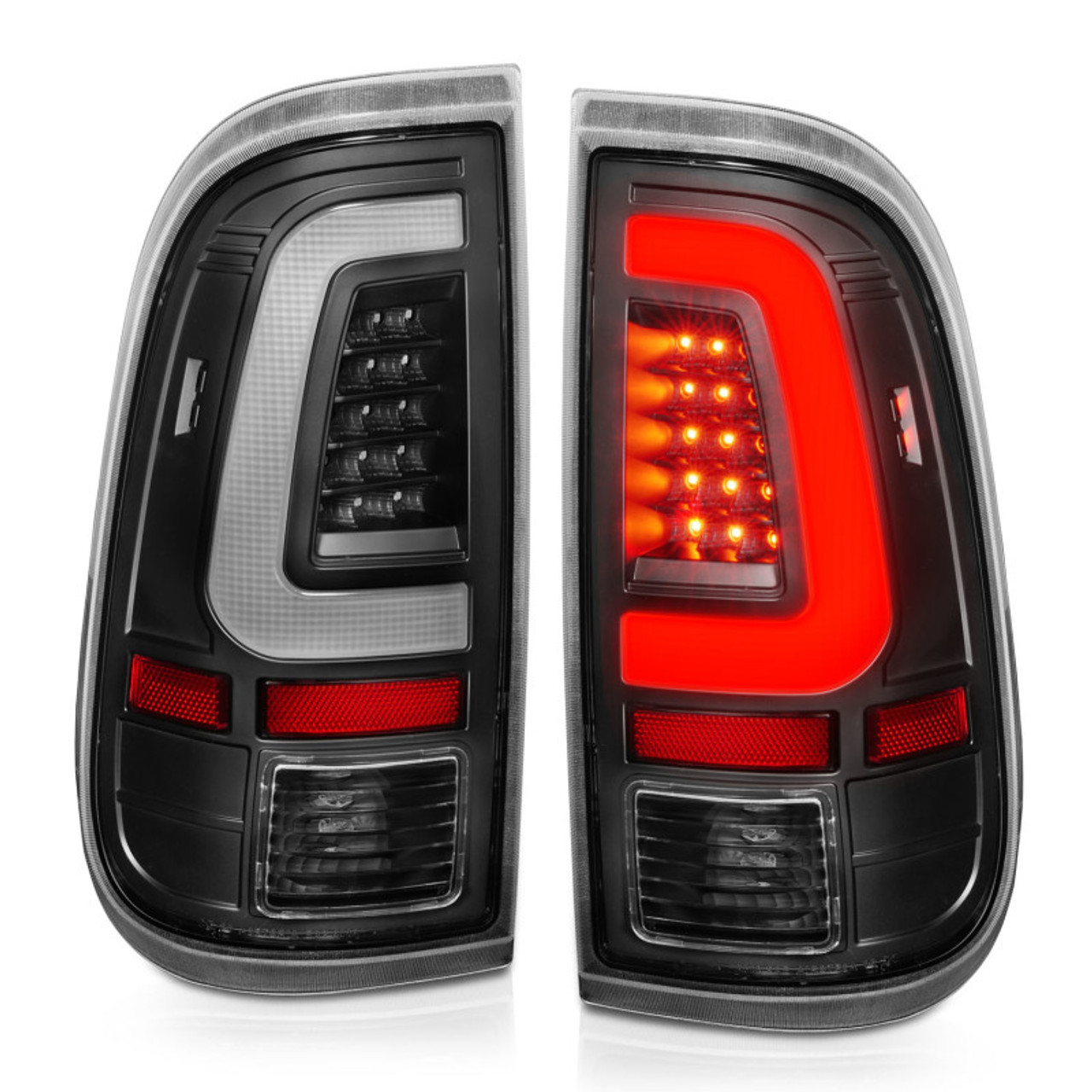 ANZO 2008-2016 Ford F-250 LED Taillights Black Housing Clear Lens (Pair) - 311356