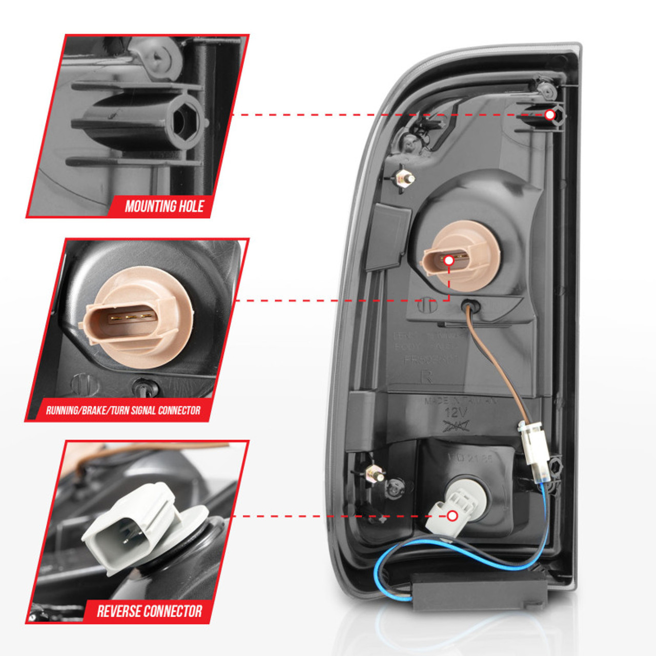 ANZO 2008-2016 Ford F-250 LED Taillights Chrome Housing Smoke Lens (Pair) - 311357