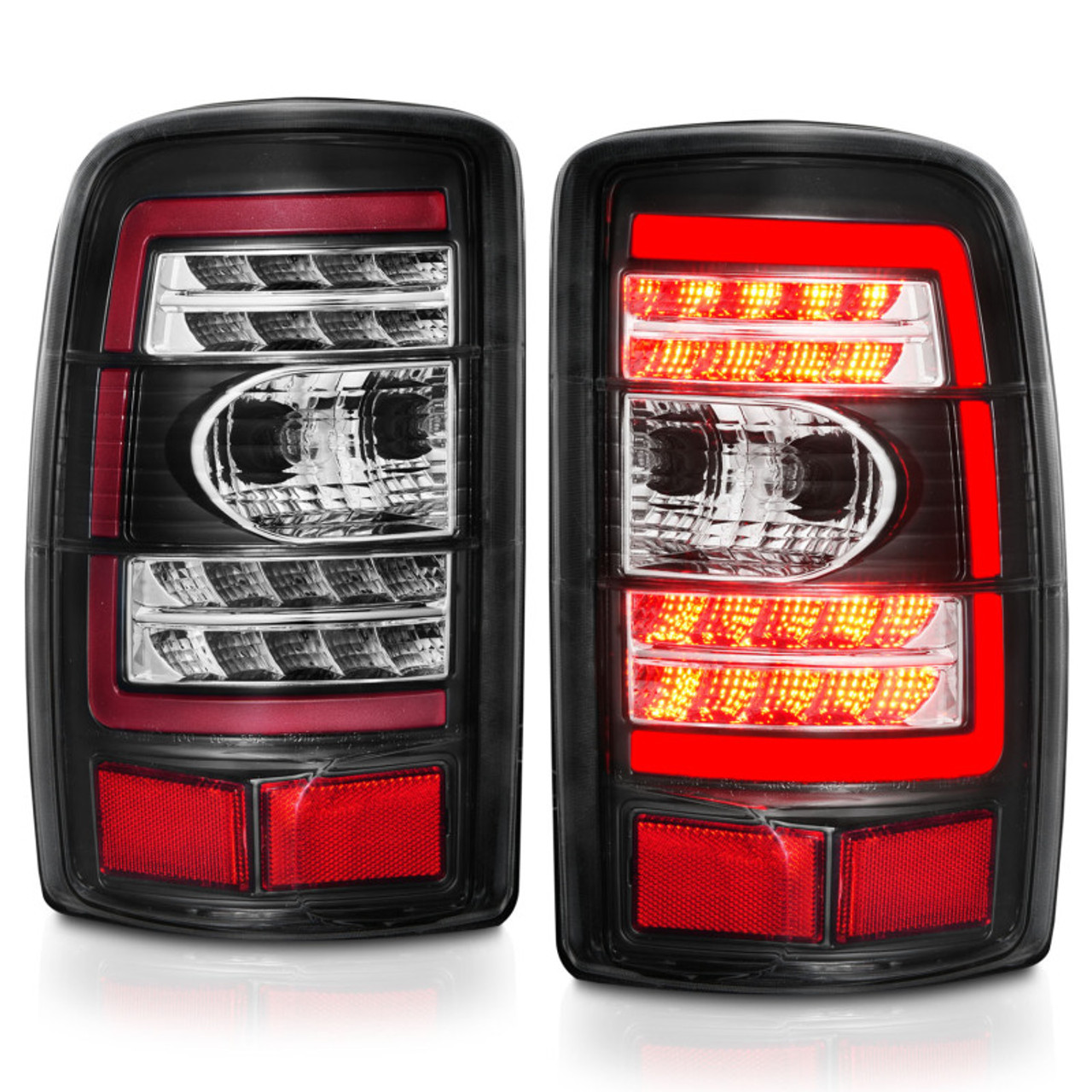 ANZO 2000-2006 Chevrolet Tahoe LED Tail Lights w/ Clear Lens Black Housing - 311362