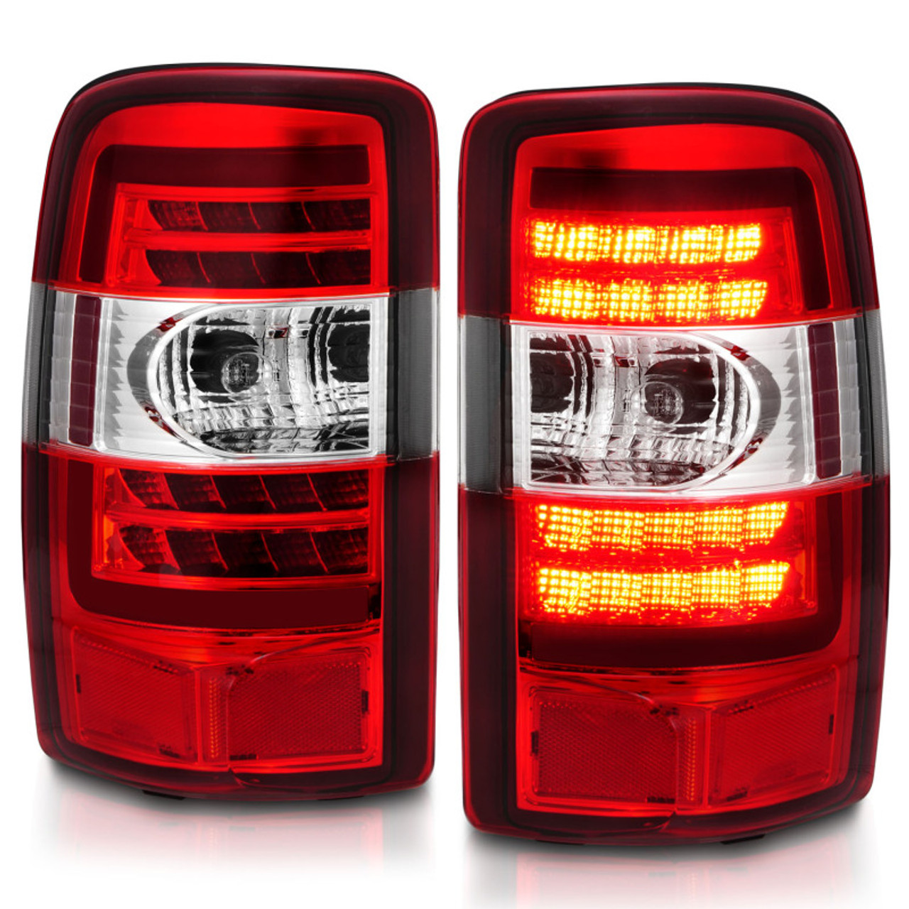 ANZO 2000-2006 Chevrolet Tahoe LED Tail Lights w/ Red Lens Chrome Housing - 311364