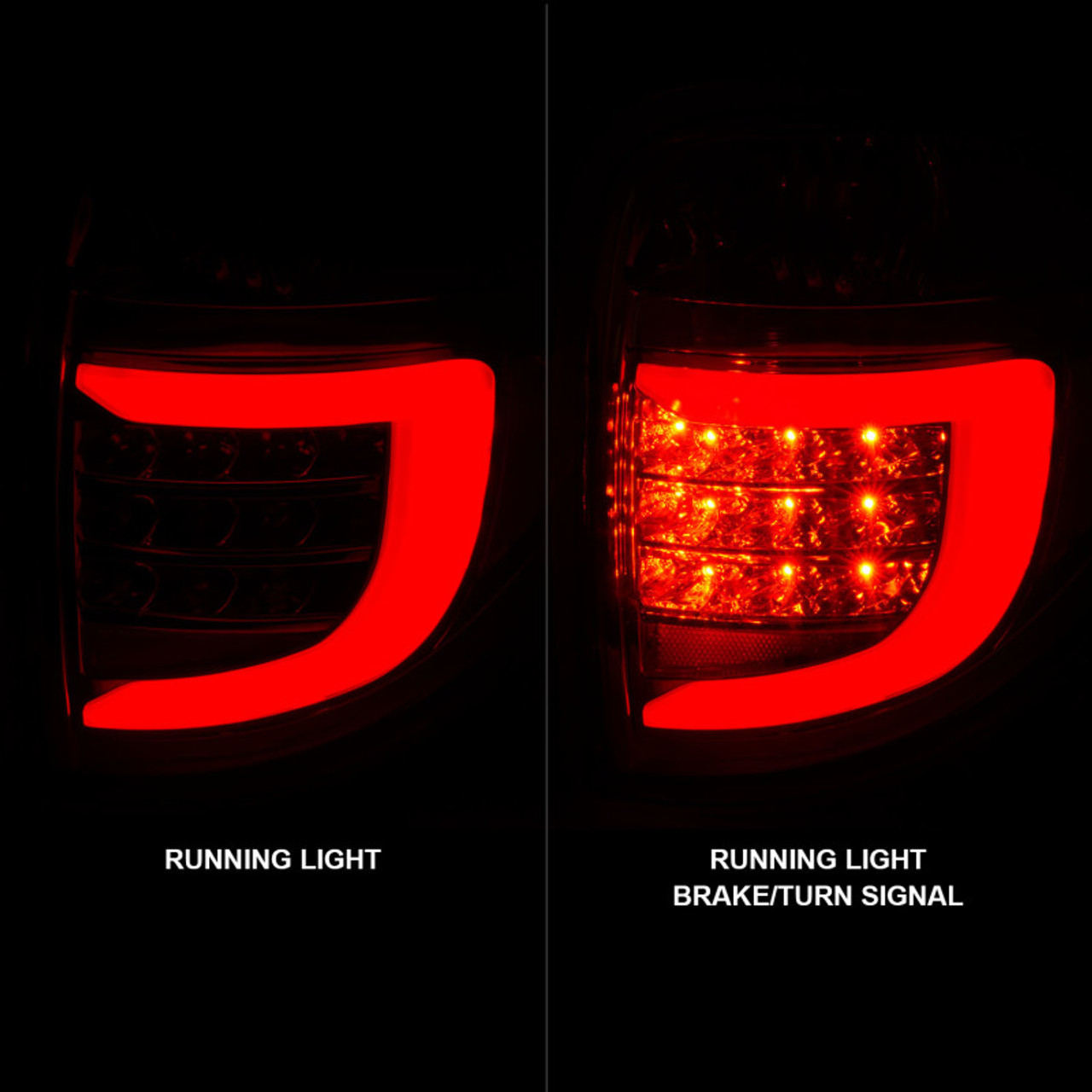 ANZO 2004-2007 Dodge Grand Caravan LED Tail Lights w/ Light Bar Chrome Housing Clear Lens - 311367