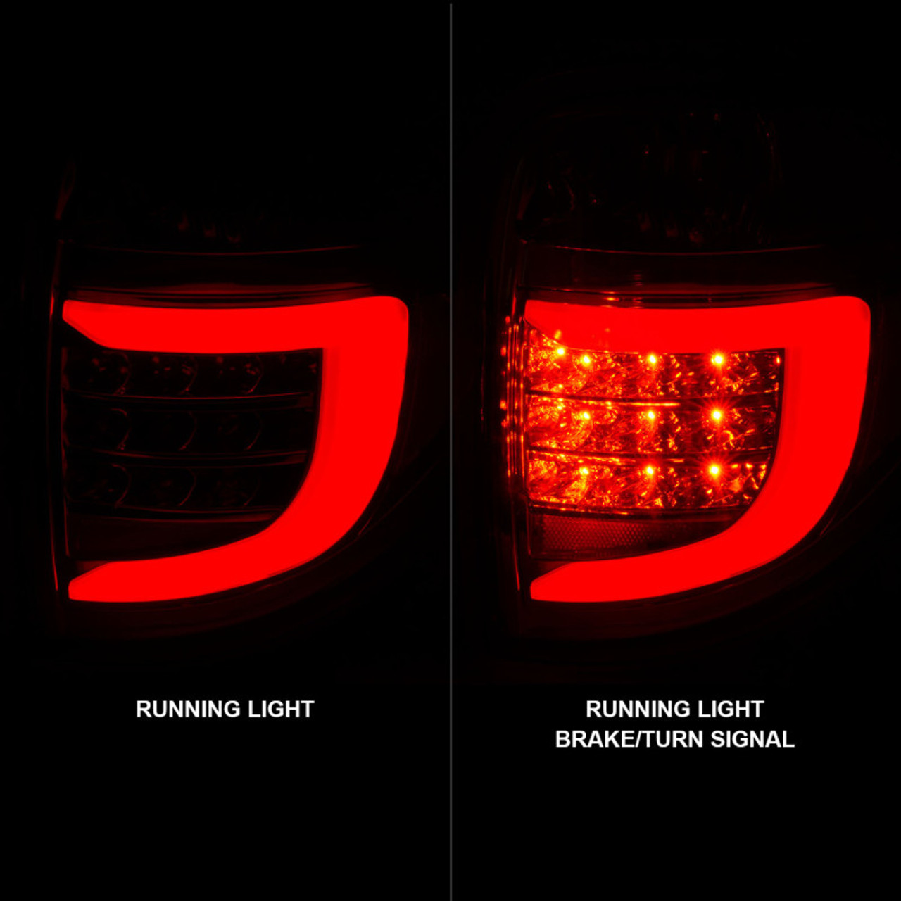 ANZO 2004-2007 Dodge Grand Caravan LED Tail Lights w/ Light Bar Chrome Housing Clear Lens - 311367