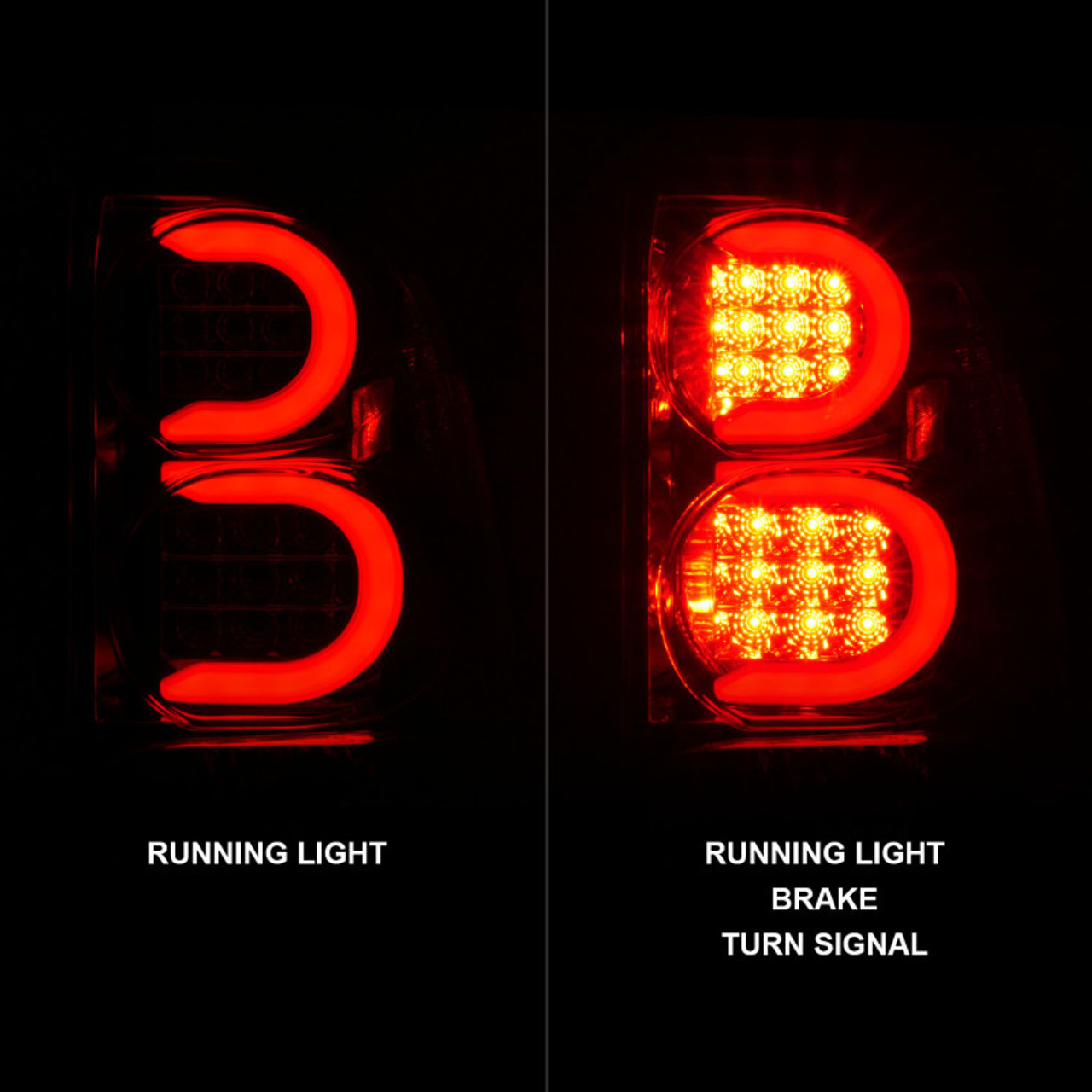 ANZO 2002-2009 Chevrolet Trailblazer LED Tail Lights w/ Light Bar Chrome Housing Clear Lens - 311373