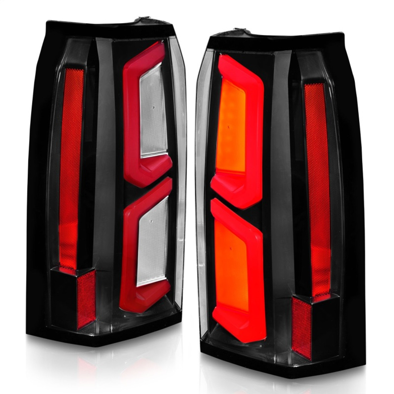 ANZO 2015-2020 Chevrolet Tahoe LED Tail Lights w/ Light Bar Black Housing Clear Lens - 311374