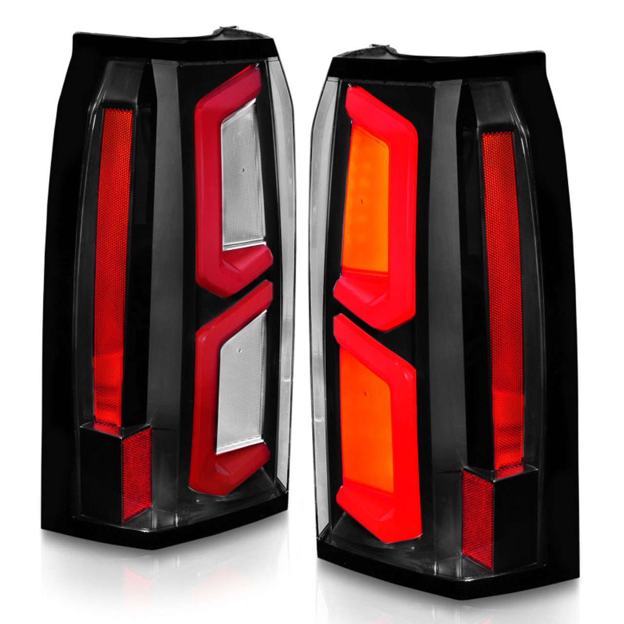 ANZO 2015-2020 Chevrolet Tahoe LED Tail Lights w/ Light Bar Black Housing Clear Lens - 311374