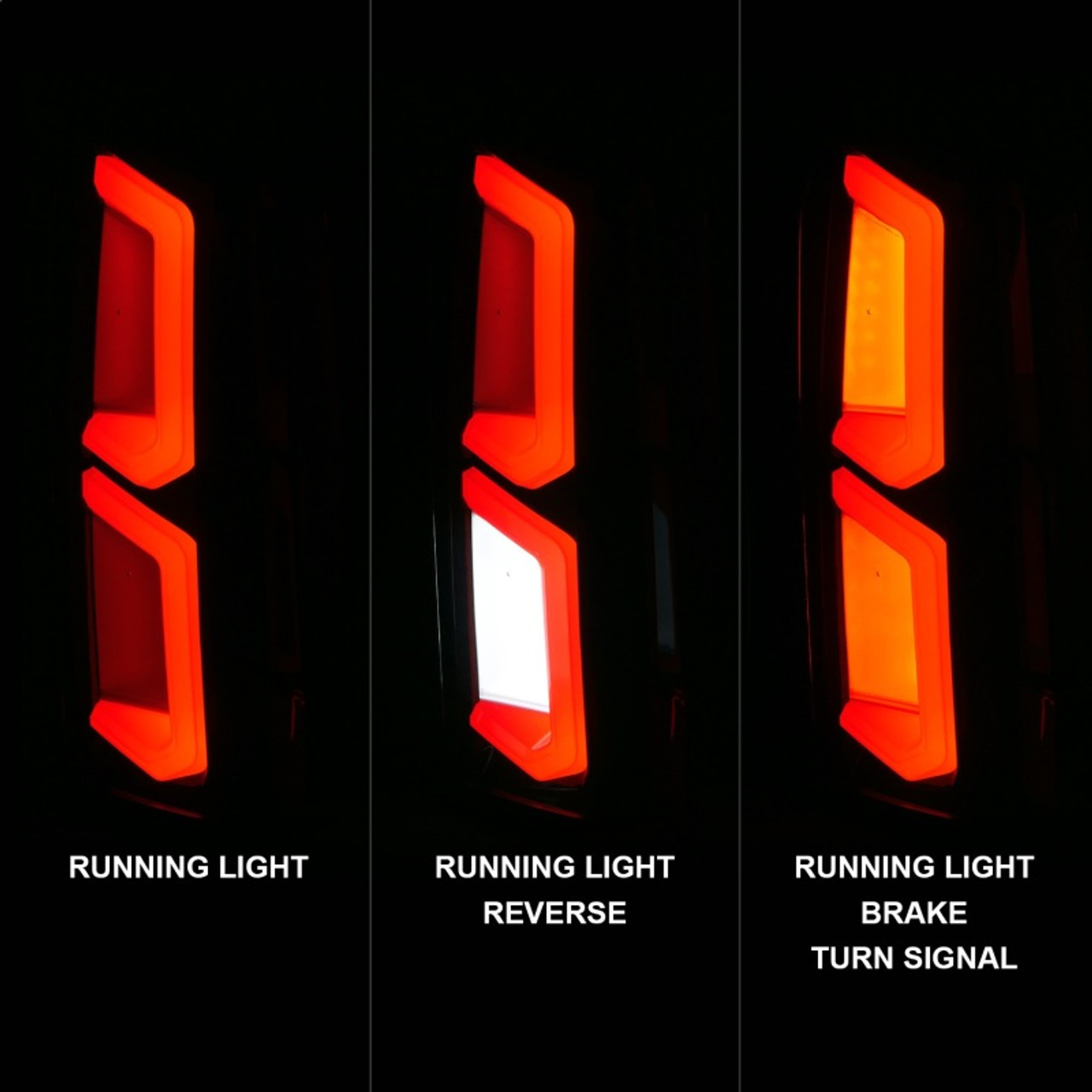 ANZO 2015-2020 Chevrolet Tahoe LED Tail Lights w/ Light Bar Black Housing Somke Lens - 311375